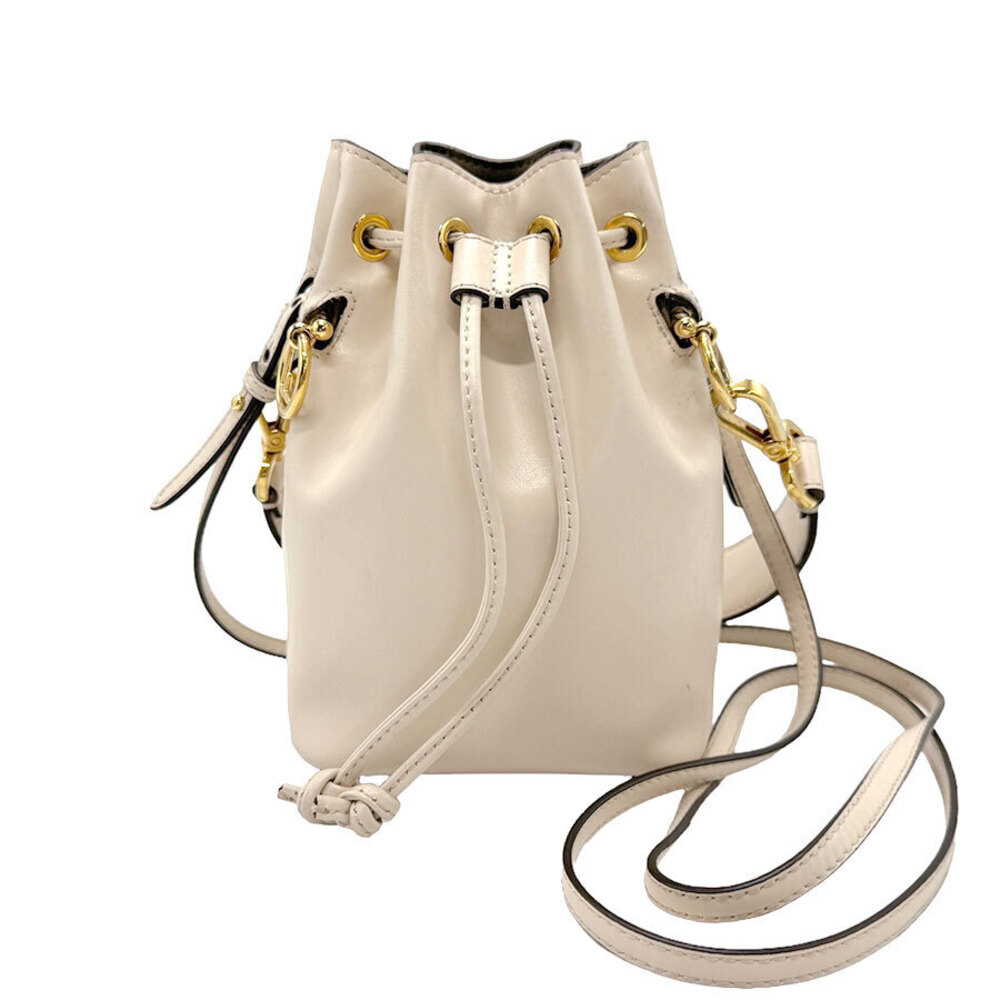 Fendi Montresor Shoulder Bag White Leather